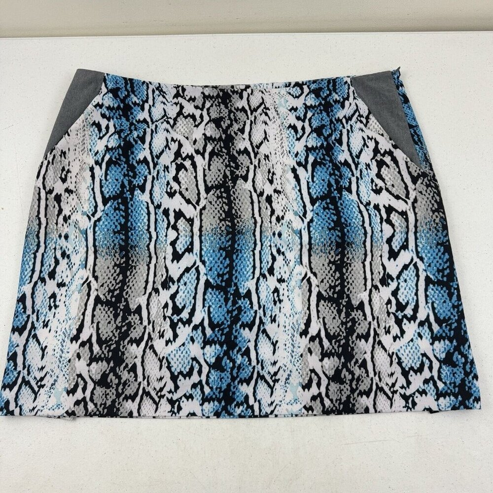 EP Pro Golf Tennis Skort Women's Size 18 Slash Pockets Blue Gray Snake Back Zip